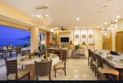 Living / Dining Area with floor to ceiling sliding doors