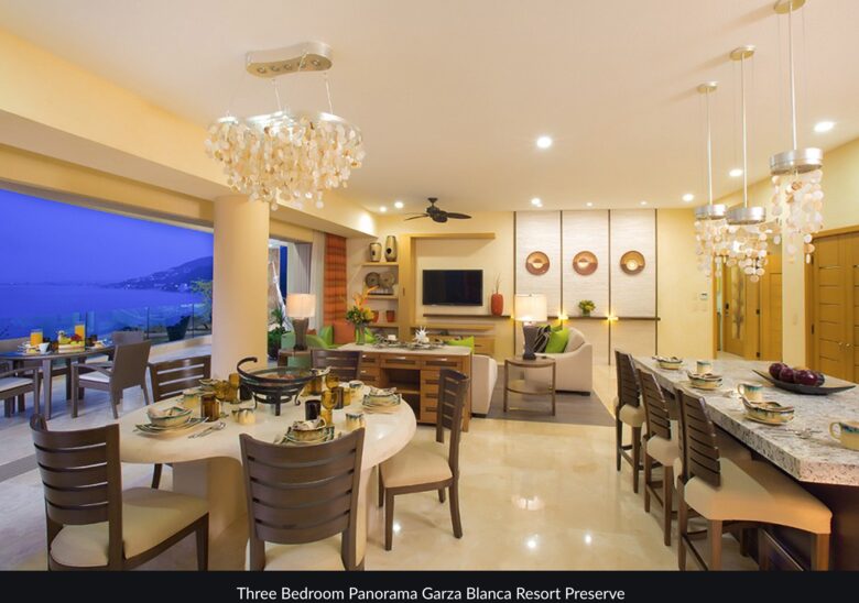 Living / Dining Area with floor to ceiling sliding doors