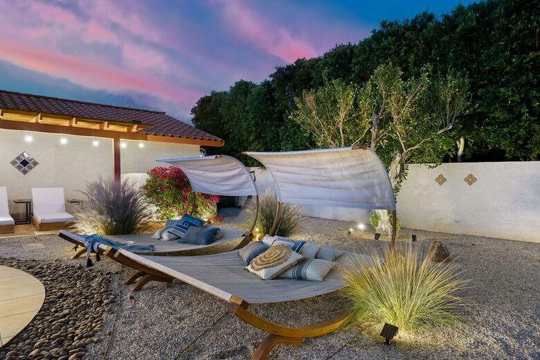 Home Exchange in La Quinta, CA cabana lounge seating