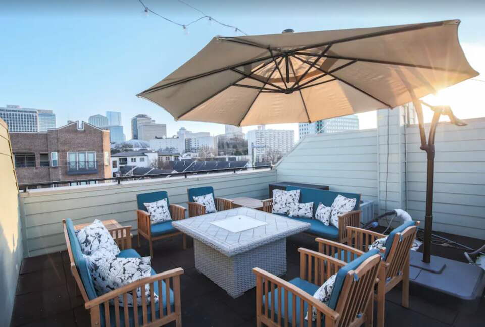Rooftop deck overlooking the city