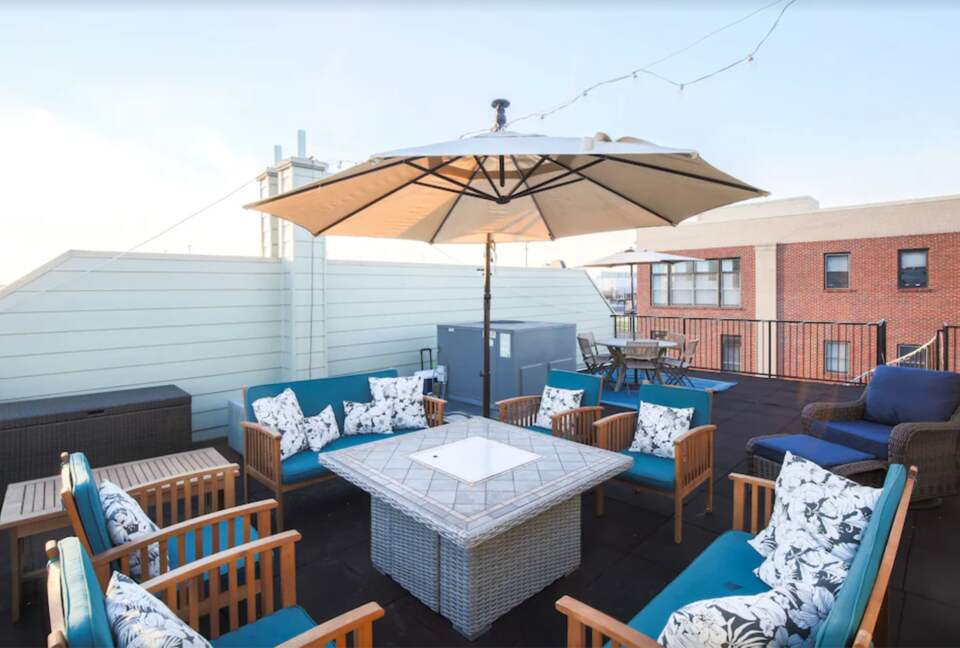 Rooftop deck overlooking the city