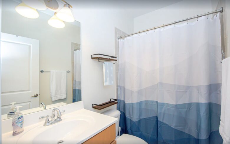 Bathroom with tub and shower