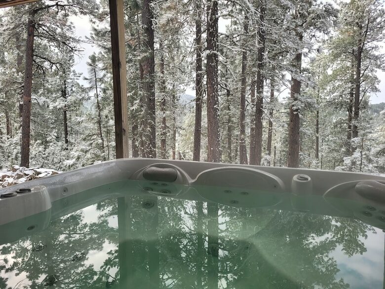 Home Exchange in Lead, SD hot tub during the winter