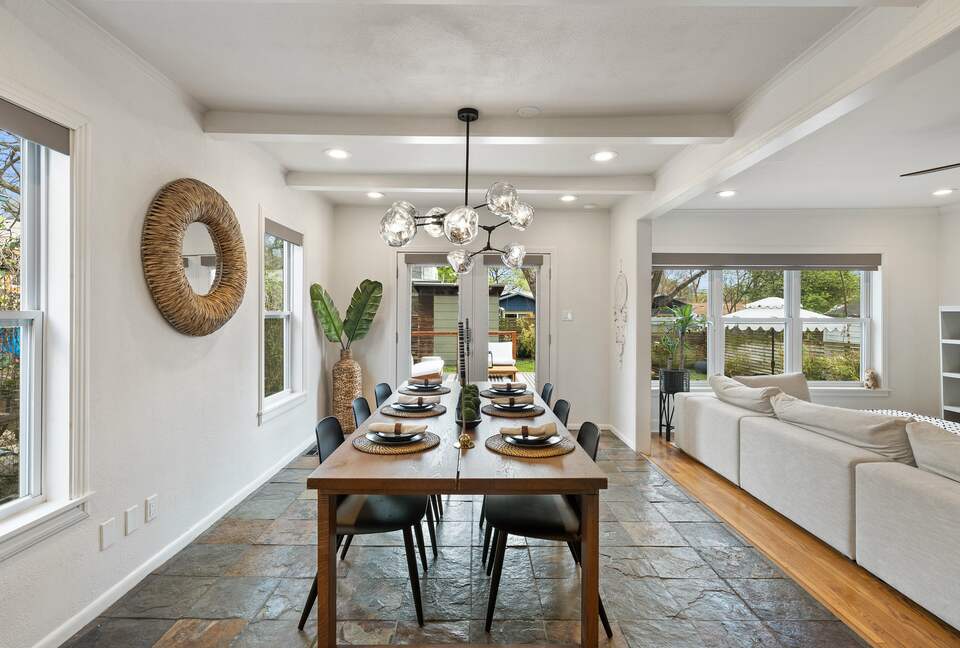 Spacious dining table