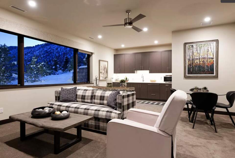 This room has been converted to a king bedroom and full bath