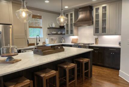 Gourmet kitchen with massive island