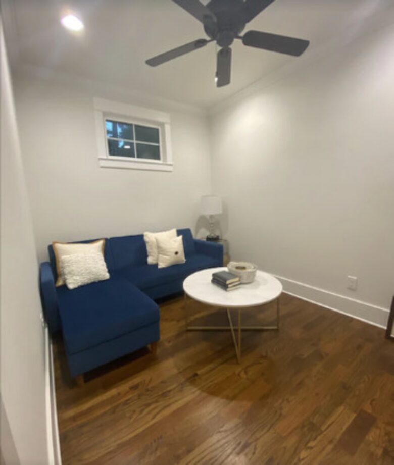 TV room with queen-sized pull out sofa