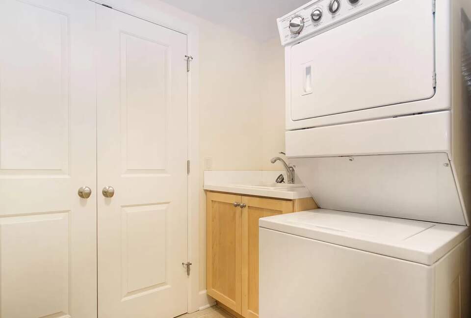 Laundry room in condo