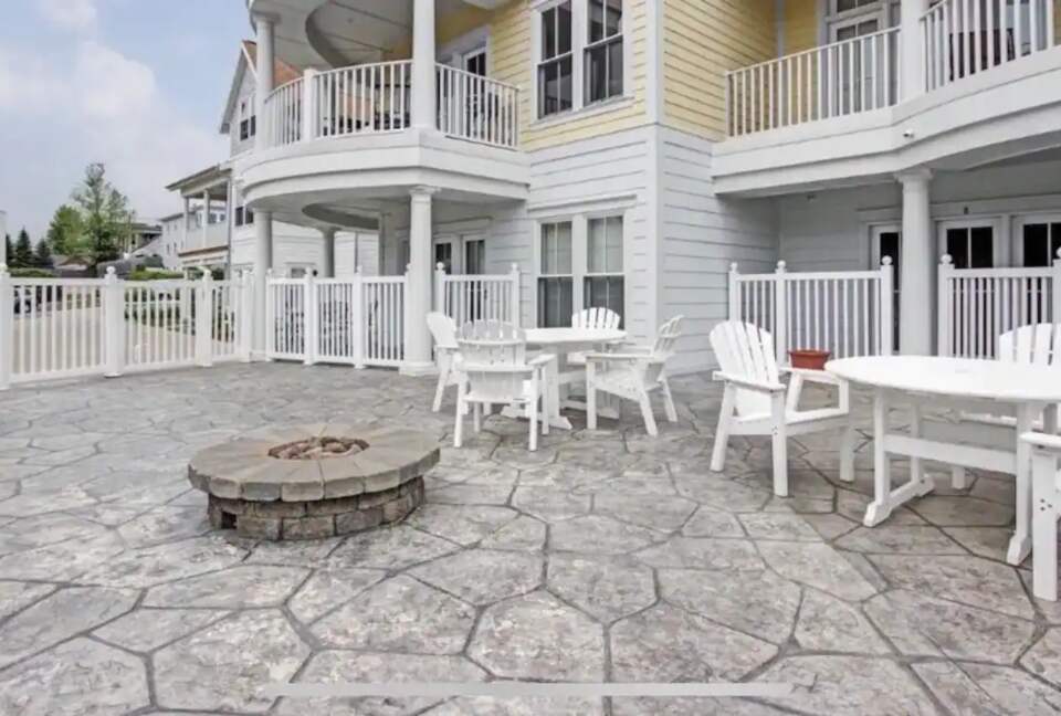 Home Exchange in Grand Haven, MI communal fire pit and outdoor area