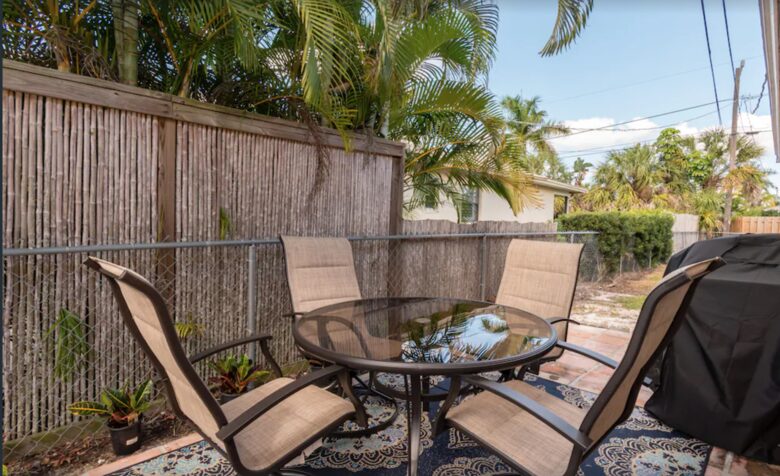 Backyard dining table
