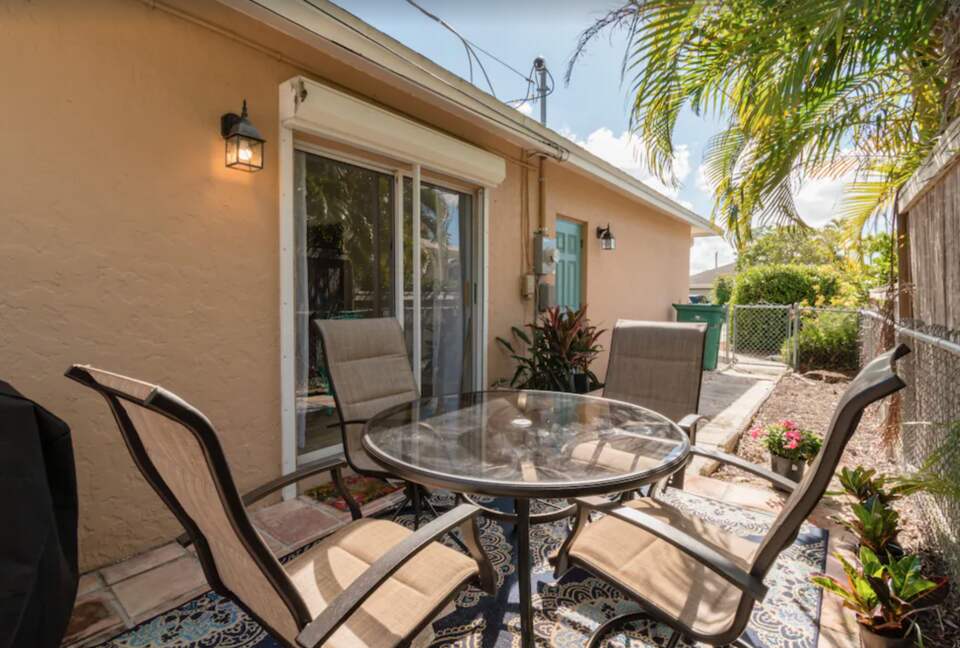 Backyard dining table