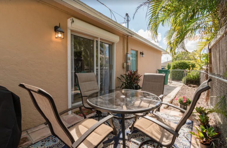 Backyard dining table