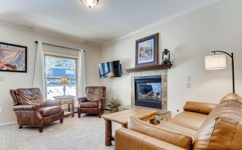 living room with fireplace