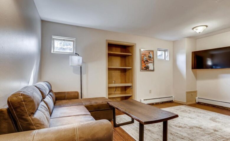 living room with fireplace