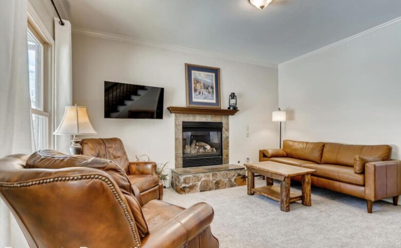 living room with fireplace