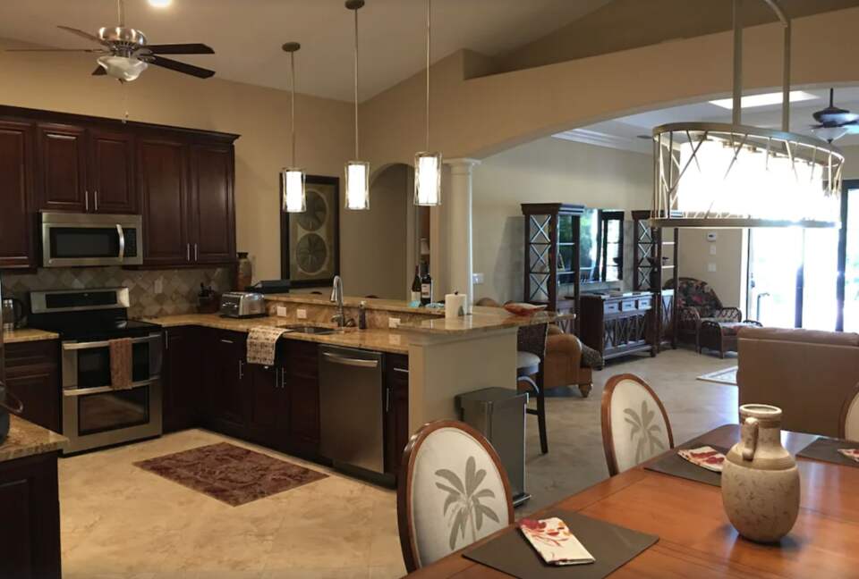 Open living room and kitchen