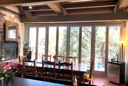 kitchen kegerator with local kombucha and beer