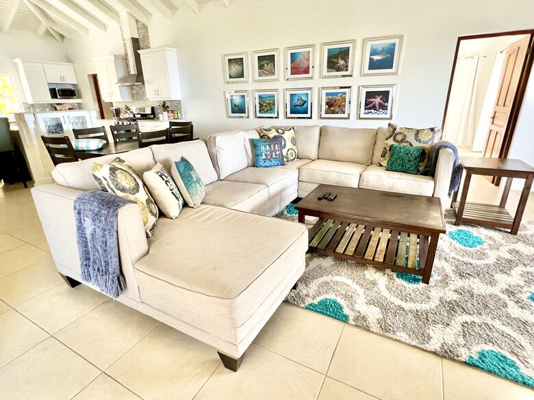 Living Space with balcony and epic ocean views.