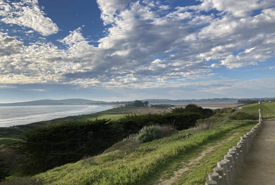 Looking from golf course to beach.