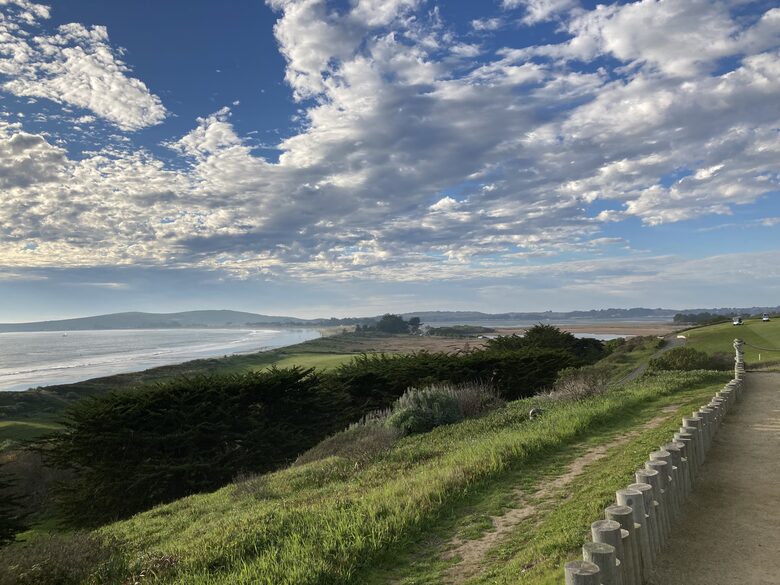 Looking from golf course to beach.