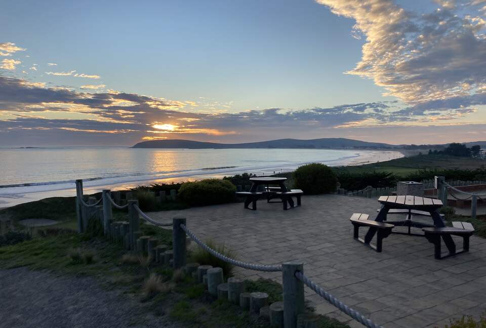 Sunset at picnic area.