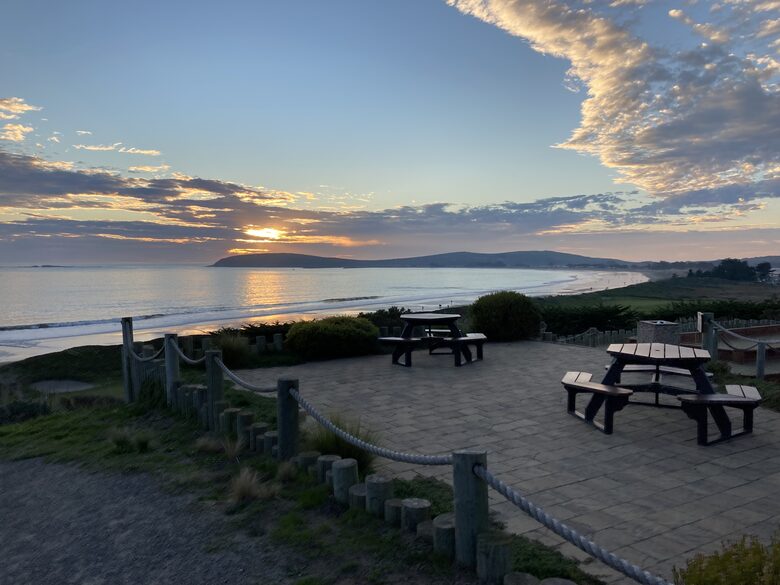 Sunset at picnic area.