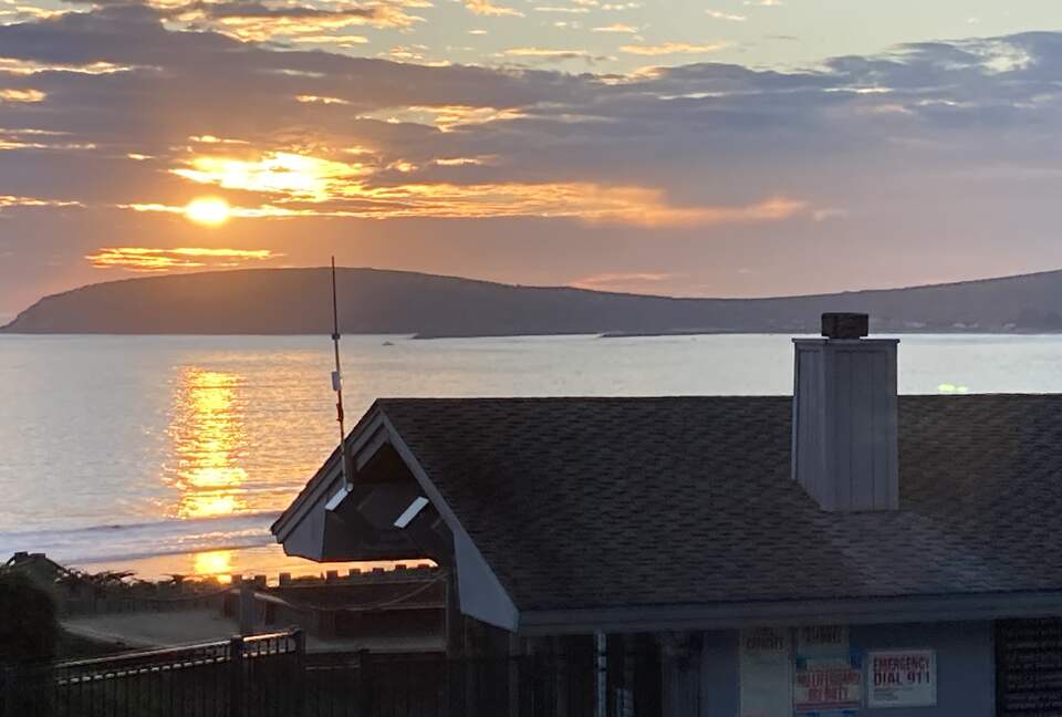 Sunset at Bodega Harbor HOA Clubhouse.