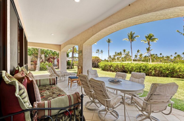 Lanai with view of golf course