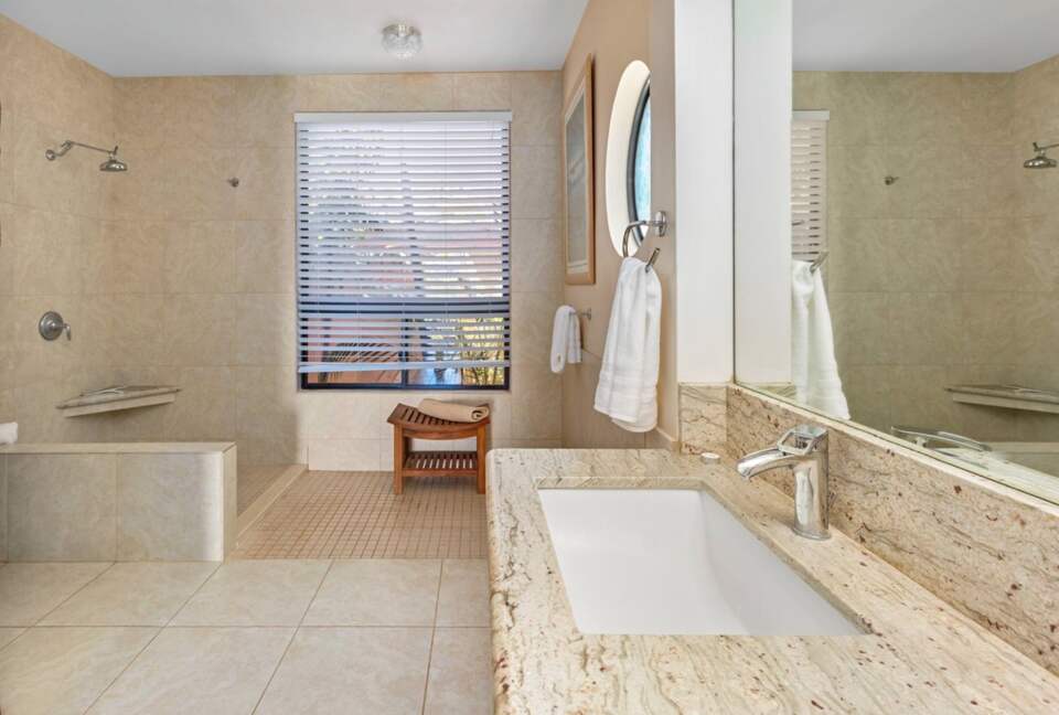 Master bathroom with walk-in shower
