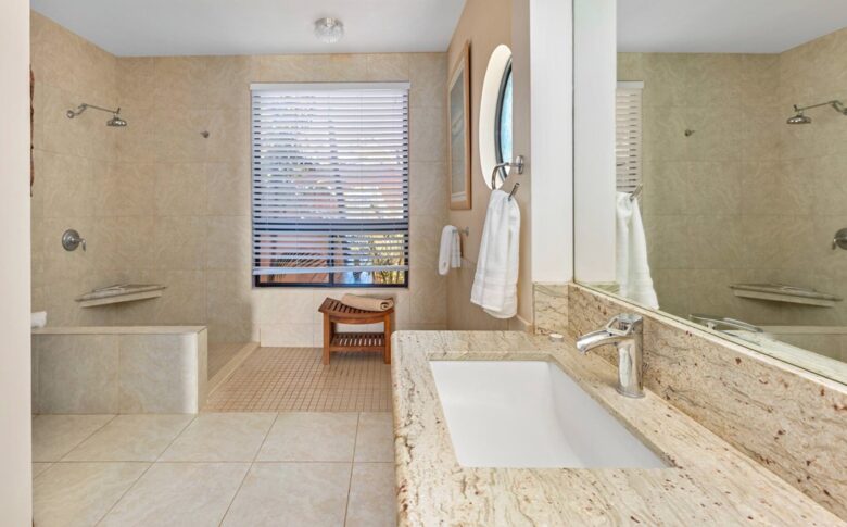 Master bathroom with walk-in shower