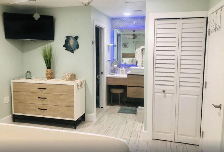 Master bedroom and bath