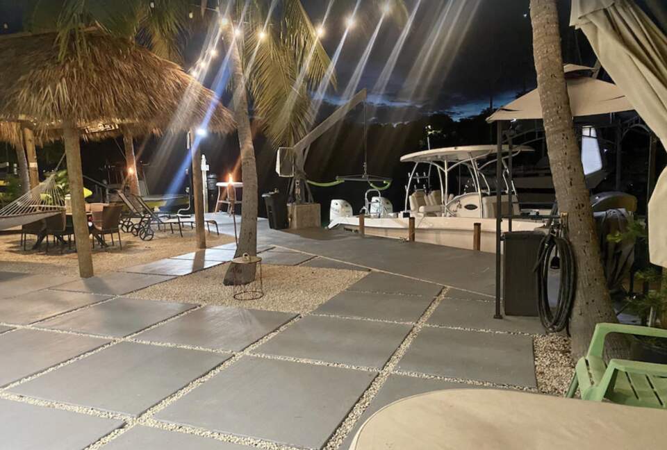 Patio at night