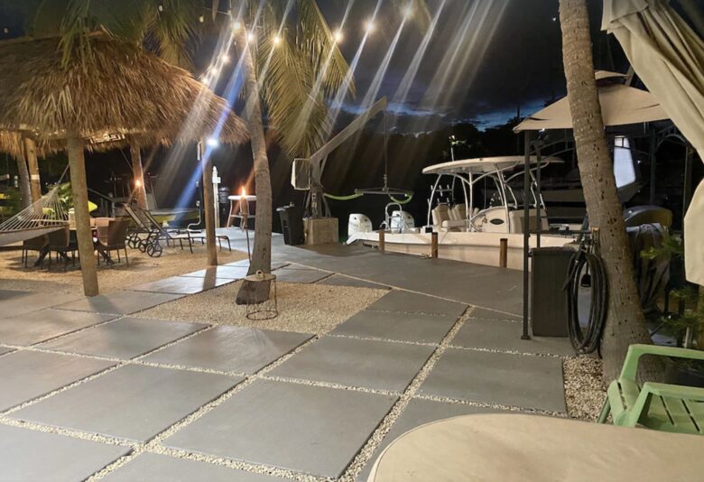 Patio at night