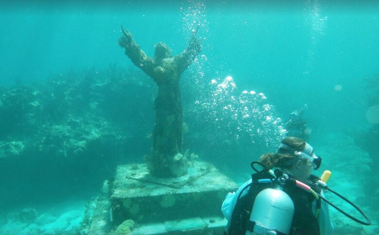 Underwater Christ at Pennecamp Coral Reef State Pk