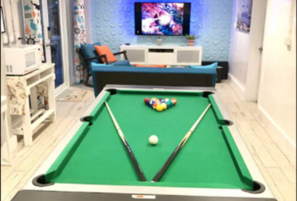Lower level den and pool table