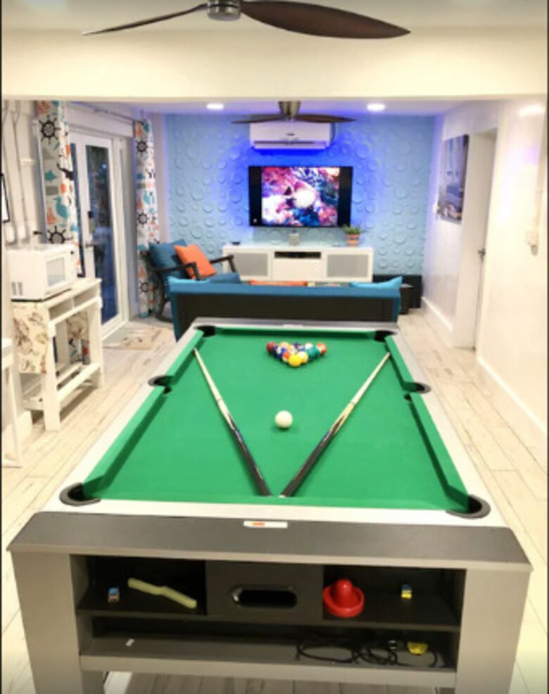 Lower level den and pool table