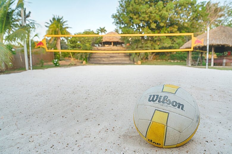 Enjoy a game of volleyball on our beach sand court