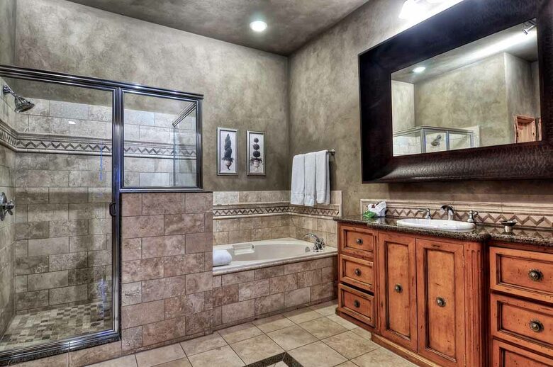 Home Exchange in Big Bear Lake, CA master bathroom