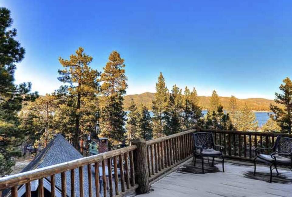 Home Exchange in Big Bear Lake, CA patio with a view