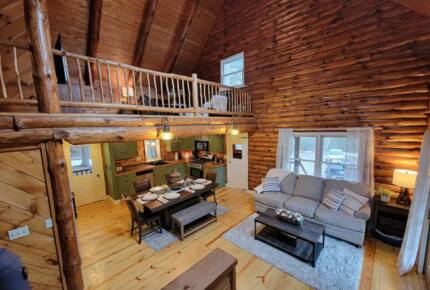 Open living room with loft