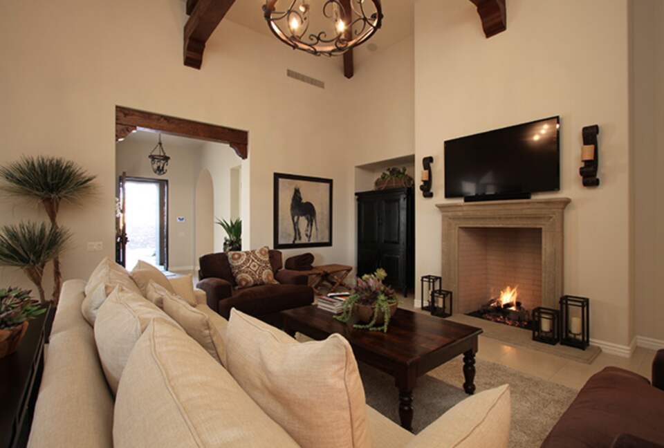 Living room with fireplace