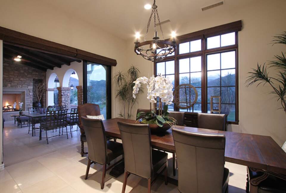 Dining room open to outdoor dining