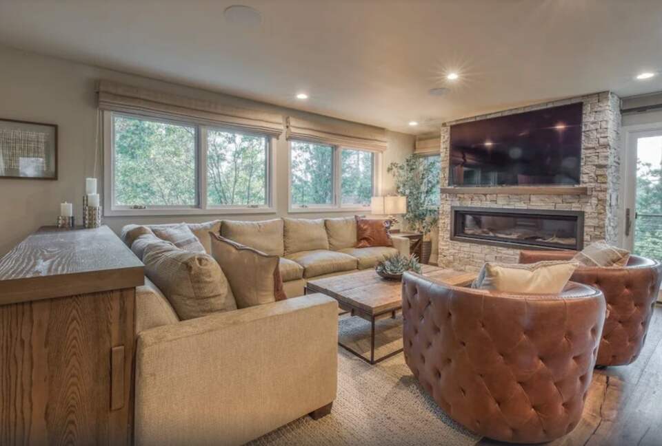 Lower den play room, media, wet bar