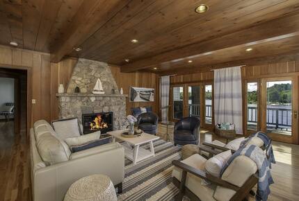 Home Exchange in Eagle River, WI stunning living room with fireplace