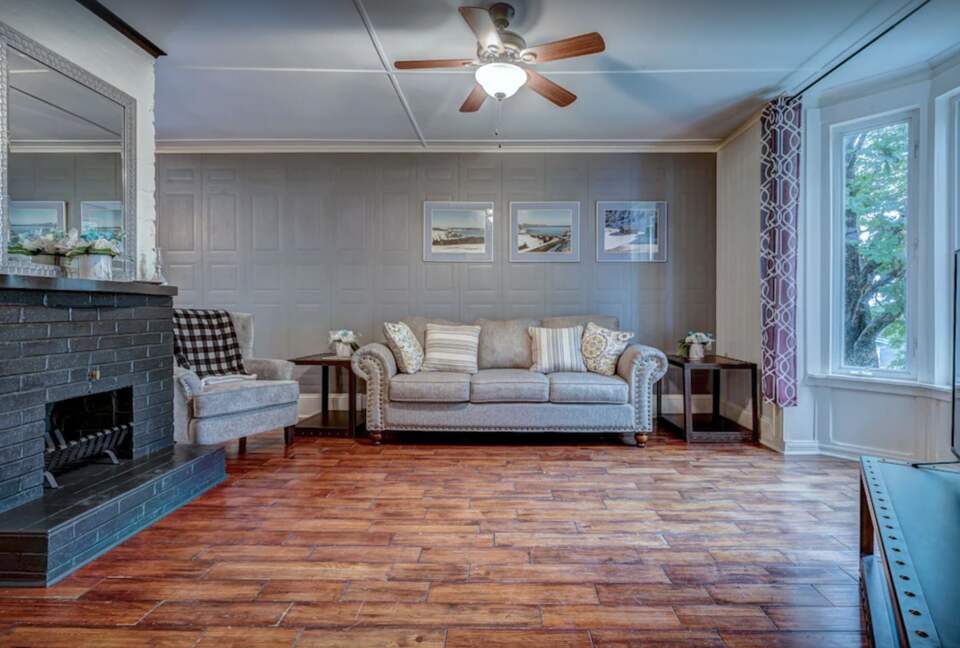 Living room with fireplace