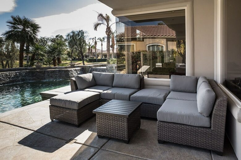 Home Exchange in La Quinta, CA outdoor lounge