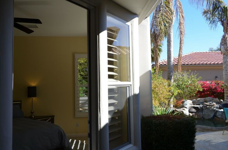 Home Exchange in La Quinta, CA casita entrance to courtyard