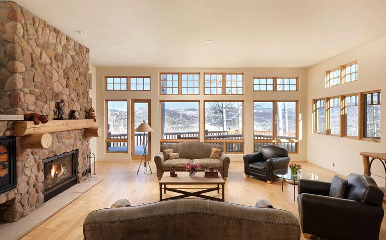 Home Exchange in Snowmass Village family room view 2