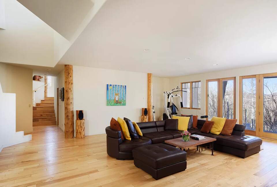 Home Exchange in Snowmass Village den with lounge and gym