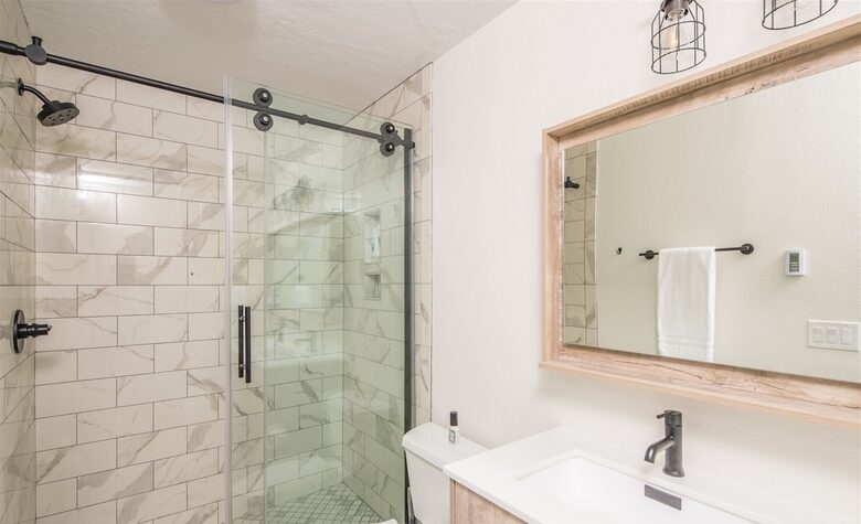 Home Exchange in Big Sky, Montana first floor master bathroom